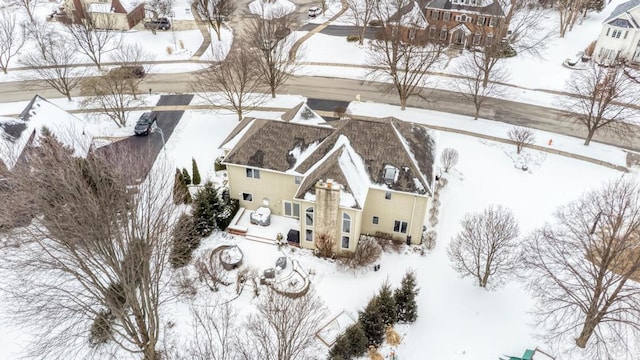 view of snowy aerial view