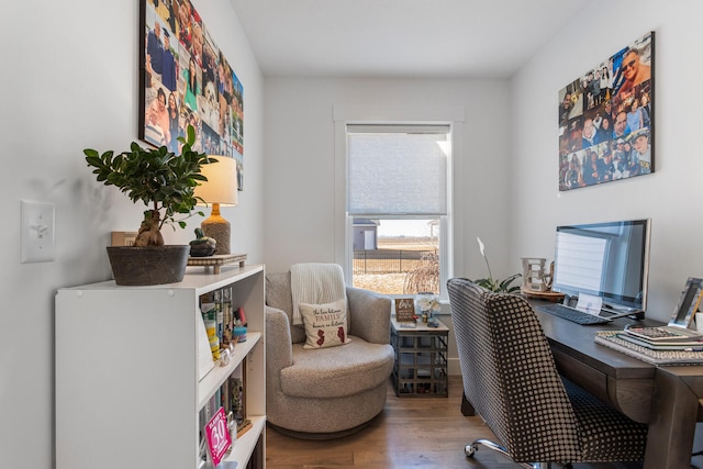 office with wood finished floors