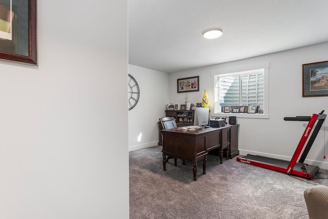 office featuring carpet floors and baseboards