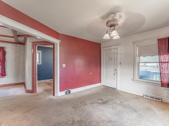 interior space featuring carpet flooring