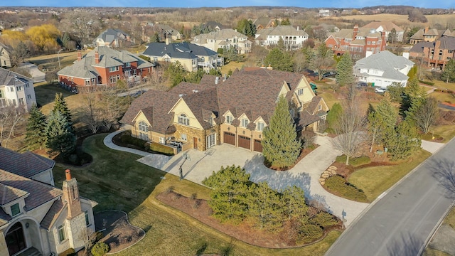 bird's eye view with a residential view