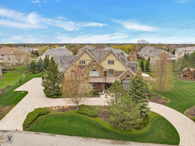 birds eye view of property featuring a residential view