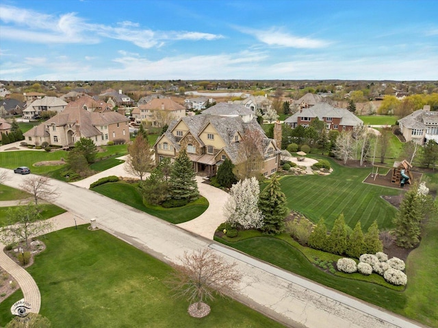 aerial view with a residential view