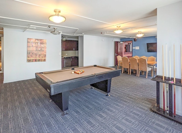 440 N Wabash Ave Unit 1007, Chicago, IL 60611 - rec room with dark colored carpet and pool table