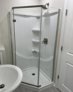 420 N Marion St, Oak Park, IL 60302 - bathroom featuring a stall shower and a sink