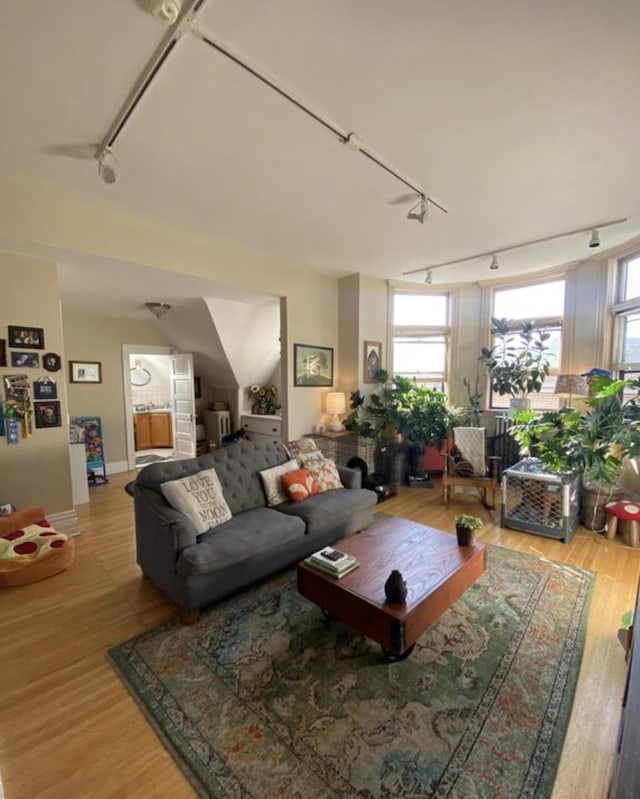 420 N Marion St, Oak Park, IL 60302 - living area featuring track lighting and light wood finished floors