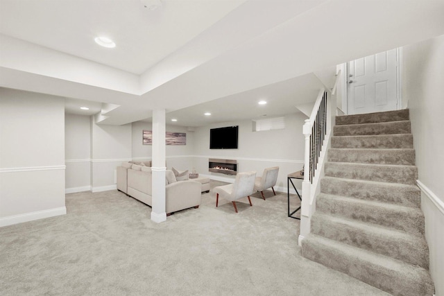 living room featuring carpet floors