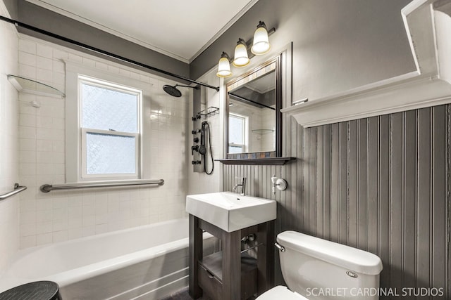 full bath featuring shower / bathing tub combination, a sink, and toilet