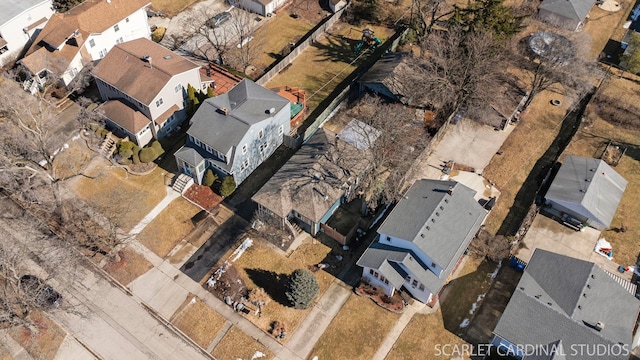 aerial view featuring a residential view