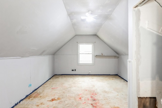 additional living space with vaulted ceiling