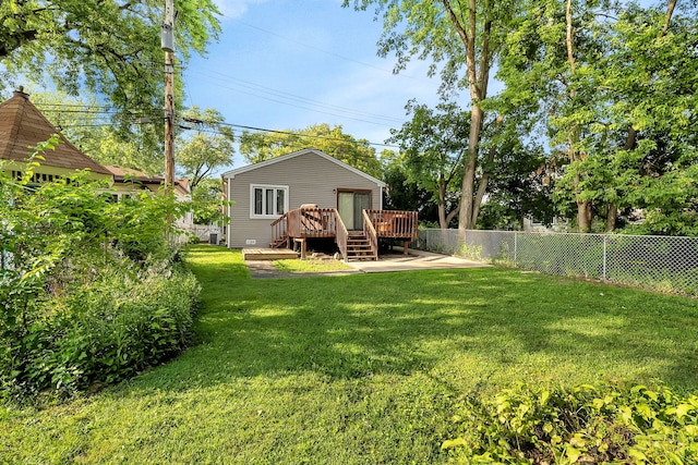 view of yard featuring a deck