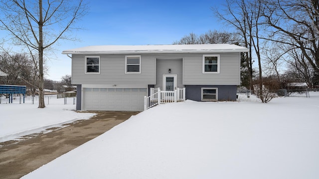 bi-level home with a garage