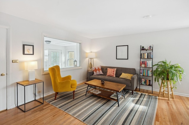 living room with light wood-type flooring