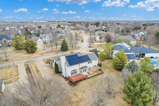 drone / aerial view with a residential view