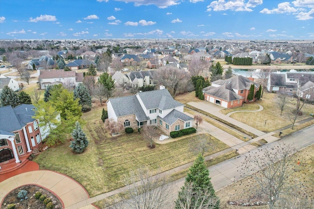 bird's eye view with a residential view