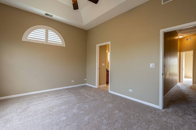 6074 Ironwood Ln, Lisle, IL 60532 - empty room with carpet flooring, attic access, ceiling fan, and baseboards