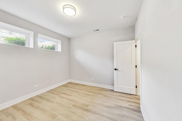 empty room featuring light wood-type flooring