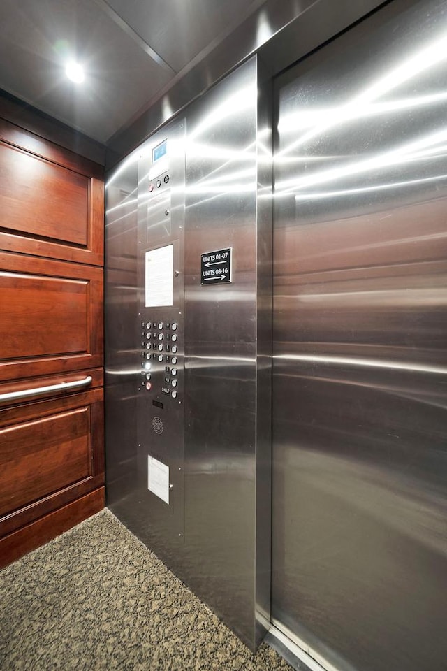 interior details featuring elevator