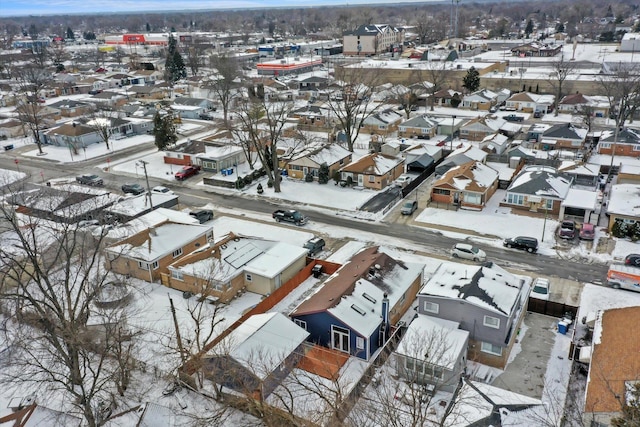 view of snowy aerial view