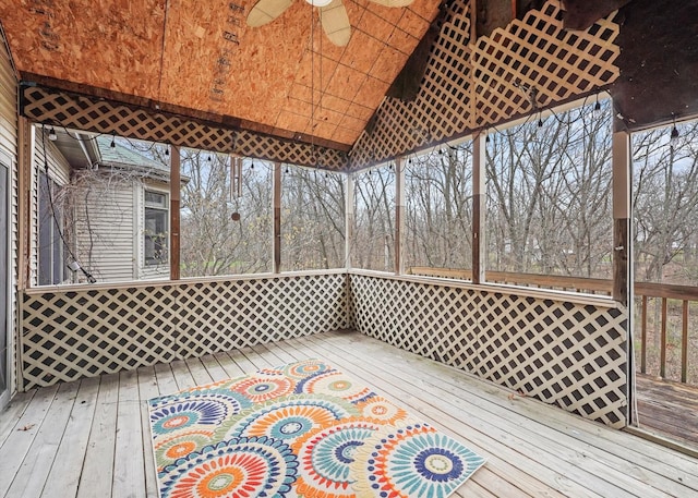 deck featuring ceiling fan