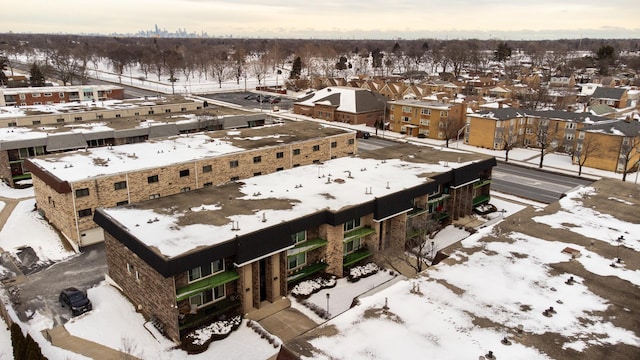 view of snowy aerial view