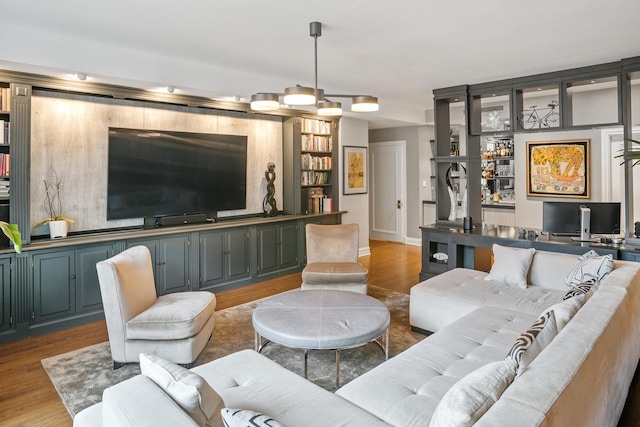 living area featuring wood finished floors