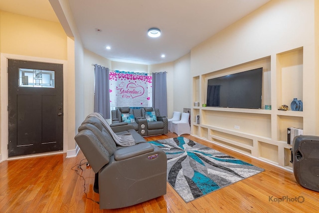 living room featuring hardwood / wood-style floors