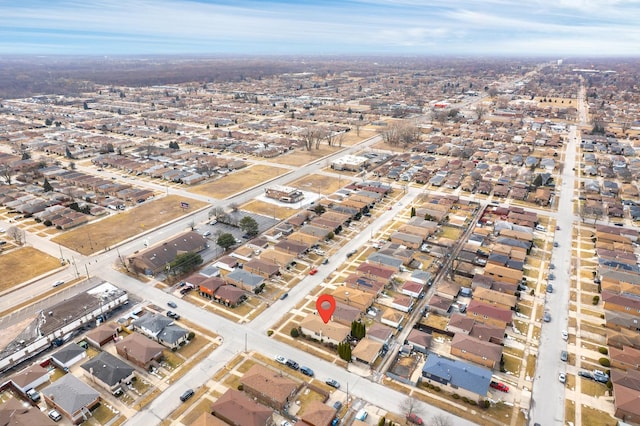 bird's eye view featuring a residential view