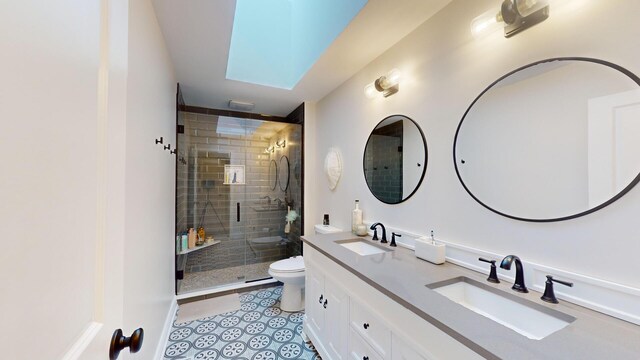 7N108 Hastings Dr, Saint Charles, IL 60175 - full bathroom featuring tile patterned floors, toilet, a shower stall, and double vanity