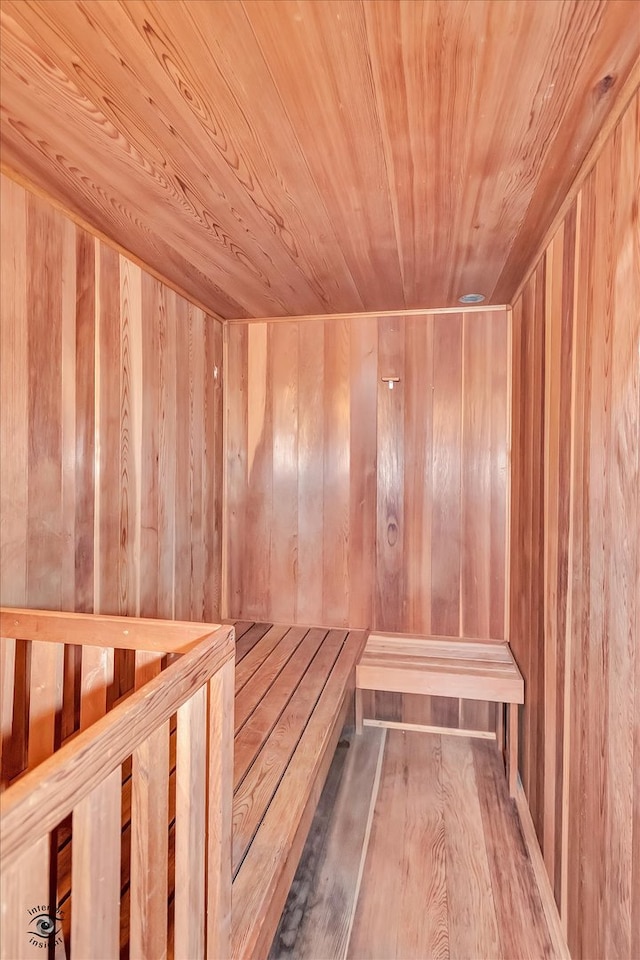 view of sauna / steam room featuring wood finished floors