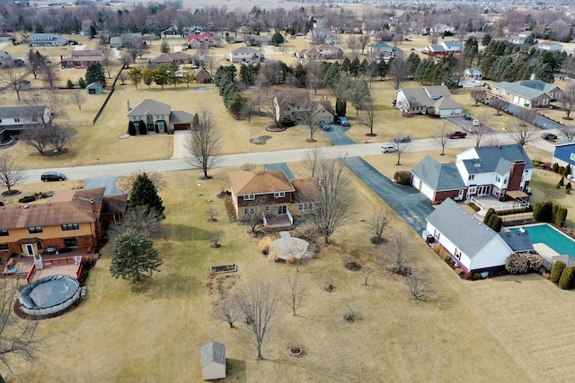 aerial view featuring a residential view