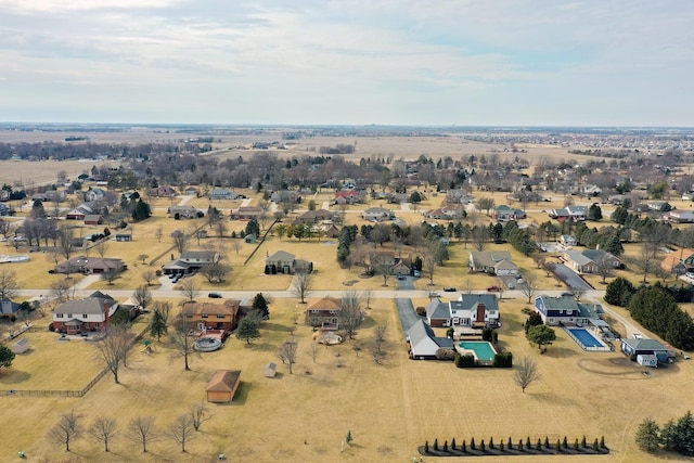 drone / aerial view with a residential view