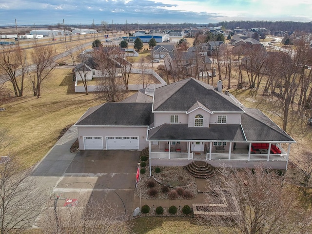 bird's eye view with a residential view