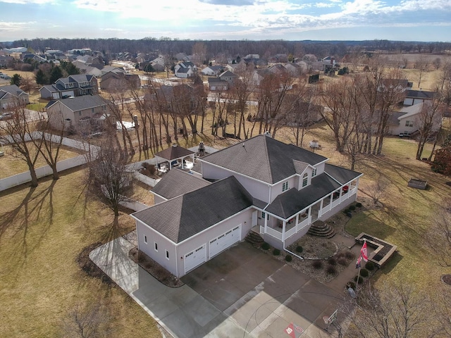 aerial view featuring a residential view