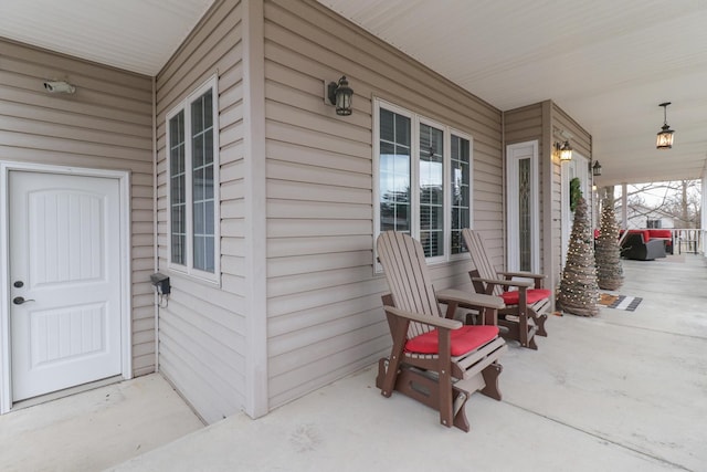 view of patio with a porch