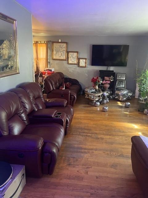 living room with wood finished floors