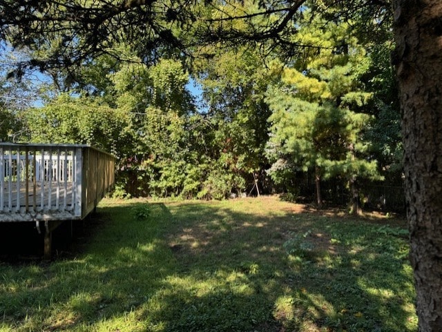 view of yard featuring a deck