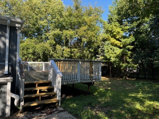 view of yard with a deck