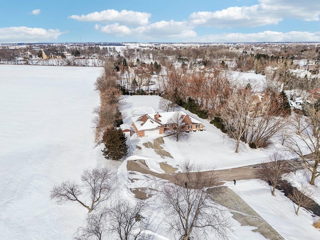 view of snowy aerial view