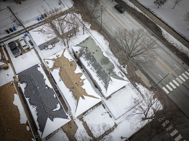 view of snowy aerial view