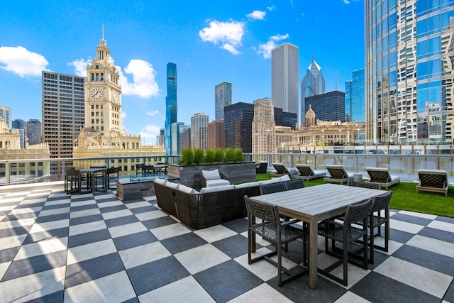 view of patio featuring an outdoor living space