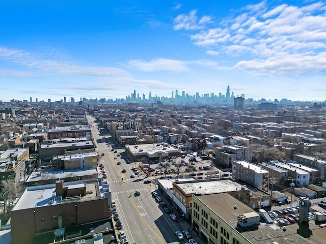 aerial view featuring a city view