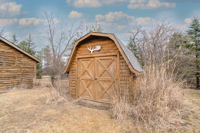 view of shed