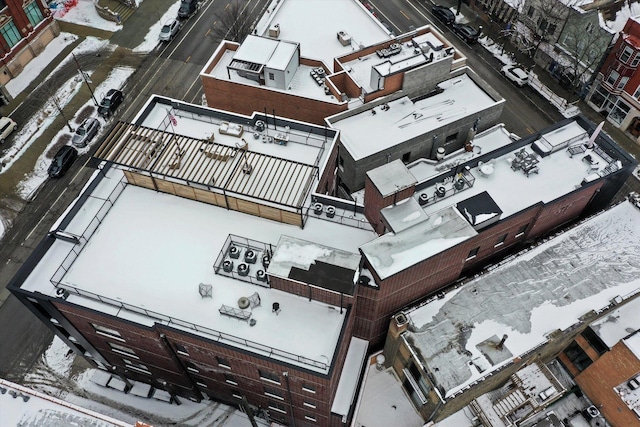 view of snowy aerial view