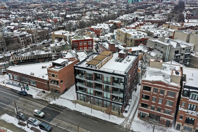 view of snowy aerial view