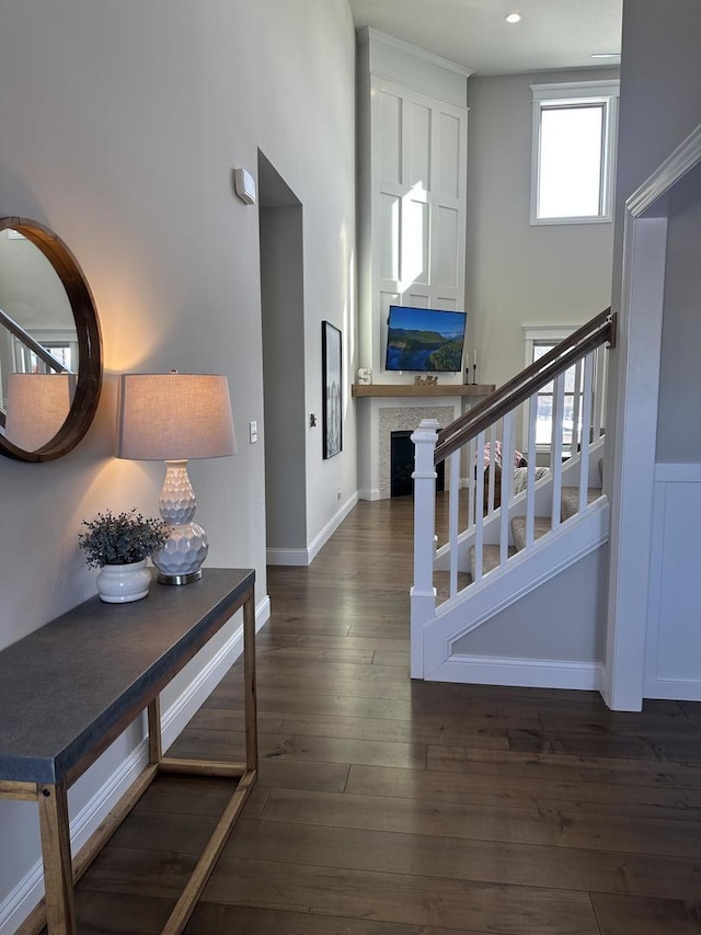 interior space with hardwood / wood-style floors