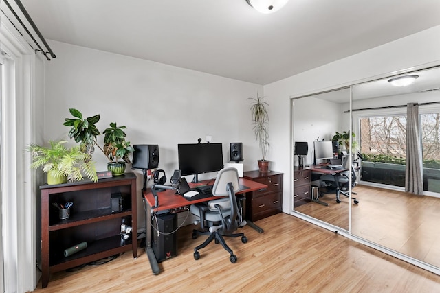 office with wood finished floors