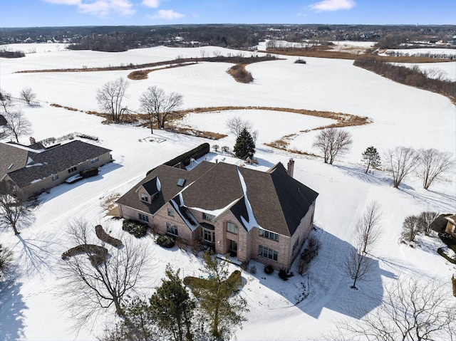 view of snowy aerial view