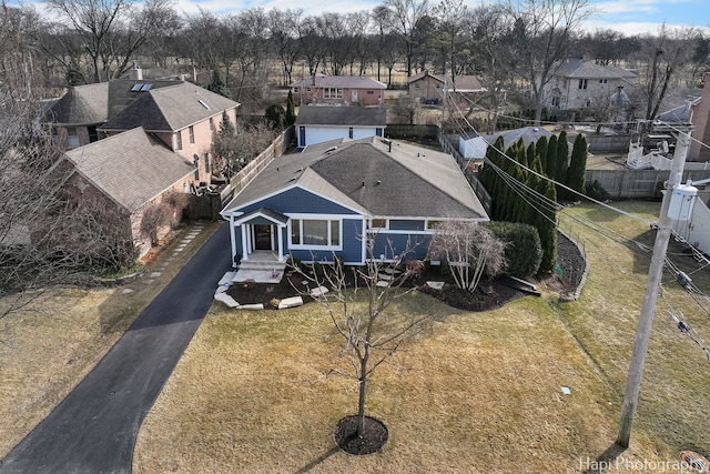 aerial view featuring a residential view