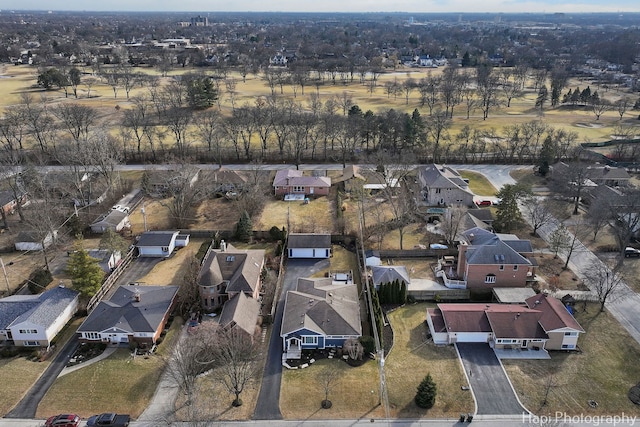 aerial view featuring a residential view